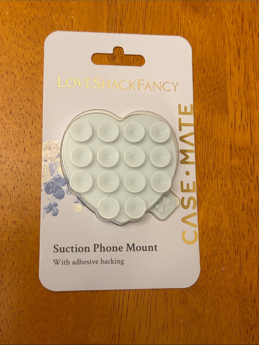 LoveShackFancy Heart Suction Phone Mount in Mint